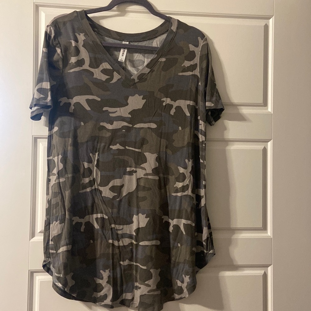 Camo Short Sleeve Blouse